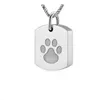 Dog Paw Etching Stainless Steel Memorial Urn Jewelry Loss Of Pet Keepsake Cremation Pendant Necklace279n