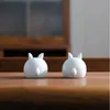 1 Pair Rabbit Ceramic Chinese Tea Pet Decor Home Ornament Toy Kung Fu Tea Set Ceremony Rabbit Tea Figure Rabbit Tea Pets 231225