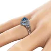S925 Sterling Silver Sapphire Topaz Ring for Women Anillos Wedding Pure Bizuteria Gemstone Jewelry Blue Gemstone Women Rings 231225