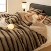 Cobertores Luxo Faux Lã Cobertor Duplo Outono Inverno para Cama Sofá Viagem Veludo Classe A Pelúcia de Alto Peso