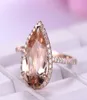 Boutique New Large Drops Gems Women Rings High Copper Rose Gold Diamond Rings Fashion Jewelry Whole7033771