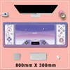 Descansa kawaii roxo console de jogos extra grande mouse pad bonito tapete de mesa à prova de água mousepad antiderrapante acessórios de mesa para laptop