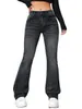 2013 Fall Women's High Waist Y2K Jeans Fashion Stretch Denim Straight Leg Pants Casual Female Clothing Black/Blue S-2XL 231226