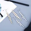 OCESRIO женские серьги-капли с камнями серебряного цвета, серьги с каналами, длинные многоуровневые серьги с цирконием и золотом, ювелирные изделия ers-r78270n