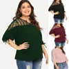 Damesblouses Mode Damestops En 5xl Plue Size Chiffon Linten Lantaarn Halve mouw Mesh Perspectief Top Ropa Mujer Invierno 2023