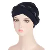 Etniska kläder mode kvinnor muslimska indiska diamanter hijab kemo cap flaids motorhuv cancer håravfall hatt femme turbante headwrap halsduk