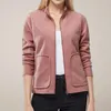 Chaquetas de mujer Chaqueta casual de mujer Manga tres cuartos Color sólido Cremallera Bolsillo Oficina Señora Negocios Otoño Abrigo Outwear L5