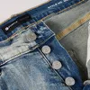 paarse jeans Designer jeans voor heren skinny motorbroek wassing Gescheurde patchwork luxe stippenbroek allround groothandel paarse merkjeans