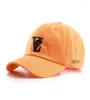 Gorras de bola Moda Gorra naranja Men39s Sombrero de béisbol Bordado Letra de algodón Snapback Mujeres Otoño Al aire libre Casual Gorras Hombre Hi1900560