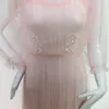 Retro-Prinzessinnenkleid für Damen, einfarbig, langärmelig, diagonaler Ausschnitt, modisches, transparentes, langärmeliges Kleid, Gaze-Laternenkleid für Damen, Ballkleid 231226