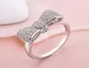 Fashion Simple Women039s Bowtie Shape CZ White Gold Filled Lover Engagement Wedding Promise Ring Sz6105548886