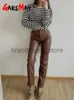 Calças femininas Capris Winter Women's Leather calças de couro preto zíper clássico de couro clássico Lápis bege calças de couro Faux Tight Pu Faux para mulheres 2023 J231226