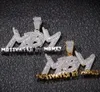 Iced Out Micro Pave MBM Letters Hanger Ketting Gemotiveerd door Geld Goudkleurige Kubieke Zirkoon Hip Hop Sieraden8701170