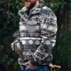 Automne hiver chaud décontracté à capuche hommes à manches longues poche en vrac double face en peluche motif à carreaux sweat-shirt à capuche en polaire hauts 231225