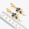 Bracelets Flower Blue Sapphire Gold Plated Jewelry Sets for Women Earrings Necklace Pendant Ring Bracelet Christmas Birthday Gift