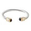 Gegenstände Armband Dy Luxus Designer Twisted Pearl Head Women Mode vielseitige Twist Armbänder Schmuck Platin geplattet Hochzeitsgeschenke 5mm 4