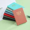 2024 A7 Mini Portable Agenda Book Diary Weekly Planner's Notebook för att skapa engelska anteckningsböcker med Calender School Office Supplies 231226