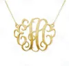 Custom Monogram Necklace Fashion Bold Statement Initial Letter Pendant Necklace GoldColor Necklace for WomenColares Femininos V2810080