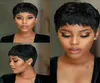 Short Straight Synthetic Wig with Bangs Simulation Perruque Courte Human Hair Wigs Hairpieces for Black White Women 2886615072