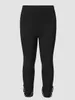 Finjani pantalon slim noir fentes le bas du pantalon perles taille haute à la mode grande taille pantalon femme élégant 231226