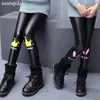 Winter Girls Legging Pants Leather Warm Trousers Children Leggings Kids Thicken Pants Baby Cartoon Clothes 231225