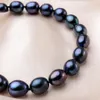 Поступление 8-9 мм натуральный пресноводный черный жемчуг ювелирные изделия ожерелье из стерлингового серебра 925 пробы с цветочной пряжкой ювелирные изделия для женщин 231225