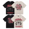 hellstar t-shirt designer t-shirt hommes t-shirt femmes t-shirt Couple Graffiti Hip Hop Rap Lettre Feuille Impression Rétro Multi Couleur Casual Lâche À Manches Courtes