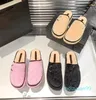 Designer Damen Hausschuhe Schlafzimmer Outedoor Wolle Slides Klassischer Luxus und warme Buchstaben Sandalen Herbst Winter Slides Baumwolle Flacher Slipper