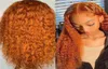 Synthetic Wigs Orange Color Lace Front Wig For Women 99J Red Long Curly Hair Middle Part Heat Resistant Fiber7671447