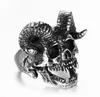 Cluster-Ringe, robuster Rock, Punk, Vampir, Dämon, Baphomet, Widder, Gottheit, Ziegenhörner, Totenkopf, Goth, Biker-Ring R000484770906