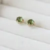 Stud Earrings Peridot Women's 925 Sterling Silver Plated 18K Gold Simple Mini Earring For Women Fashion Luxury Design Trendy Jewelry