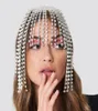 Luxury Rhinestone Forehead Headpiece Tassel Chain For Women Handmade Hat Crystal Headbands Wedding Hair Accessories Clips Barret8938185