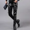 Houzhou goth motosiklet deri pantolon sahte gotik adam skinny moto pantolonlar erkek harajuku sokak kıyafeti hip hop 5xl 231225