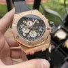 Najlepszy automatyczny mechaniczny zegarek mechaniczny Zegarek Złota Srebrna tarcza 42 mm Klasyczny projekt na rękę Dżentelmen Casual gumowy zegar paska 3264