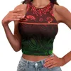 Damen-Tanktops, polynesisches Stammes-Hawaiianisches Totem-Tattoo, Hawaii-Drucke, O-Wort-Schulter, Neckholder, ärmelloses Oberteil, modisches, glamouröses Hochzeitsoutfit