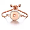 Nieuwe Rose Gold 18mm Snap Armbanden Europese Charm Bead Bangle Armband Mode-sieraden Voor Vrouwen Men280c