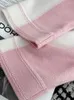 Женские свитера, модный длинный свободный кашемировый свитер для женщин 2024, высококачественный контрастный цвет, мягкий повседневный розовый вязаный джемпер с круглым вырезом