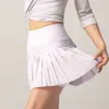 Lu Lu Align Pleated Skirt Gym Fitness Golf Sport Tennis Female Outdoor Jogging Summer Mini Skirt Golf Women Clothing Yoga Lemon LL woman