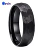 Wedding Rings Black Hammer Ring Tungsten Band For Men Women MultiFaceted Hammered Brushed Finish 6MM 8MM Comfort Fit5163201