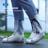 Capa de sapatos de chuva para homens e mulheres, à prova d'água, proteção à prova de chuva, cilindro alto, resistente ao desgaste, botas de chuva leves 231226