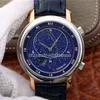 Top Quality 43MM Grand Complications Celestial moscow sky Moon Cal 240 Automatic Mens Watch 5102PR Blue Dial Leather Strap Gents W249b