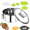 Caldeiras duplas grande vaporizador para cozinhar panelas de aço inoxidável panela antiaderente ferramenta de cozimento de bolo panelas de sopa