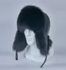 Fashionrussiska ushanka hattar av riktig tvättbjörn päls trapper hat öronflapp män verklig sr äkta läder ryska vintermössa H2106358361