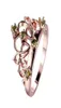 LuckyShine Retro Rose Gouden Kroonringen Peridot Rond Voor Vrouwen Ring 6 Stuks2590663