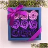 Dekorativa blommor kransar Valentine Day Gifts 9 PCS Soap Flower Rose Box Wedding Birthday Artificial Gift Valentines Decoration FY3 OT0ZL