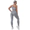 Women's Two Piece Pants 2 Pieces Fitness Outfits Women Push Up Yoga Suit Gym Clothes Workout Sport Set Seamless Sports Bra High Waist