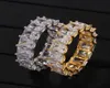 Lodowany pierścionek diamentowy luksusowy projektant biżuterii pierścienie męskie pierścionki Hip Hop Bling Srebrne Silver Wedding Empagmuen Love Obiecing Charms 1616263
