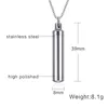 Pendentif Colliers Hommes Femme Collier en pendentifs cylindriques ouverts en acier inoxydable Kit de remplissage de bijoux de souvenir