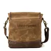 Cross Body Bags torebki na płótnie skórzana pozioma torba do ciała unisex wojskowy Vintage Messenger Bag torb