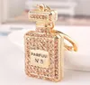 Encantador Perfume Fragancia Botella Encanto Colgante Rhinestone Monedero Bolsa Llavero Gift3570046